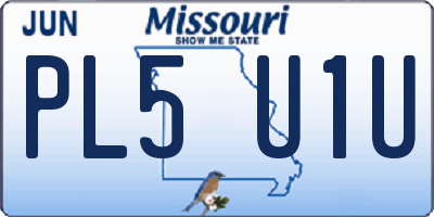 MO license plate PL5U1U
