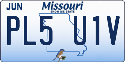 MO license plate PL5U1V