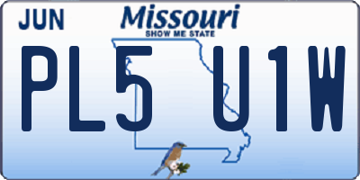 MO license plate PL5U1W