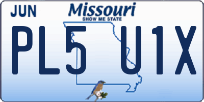 MO license plate PL5U1X