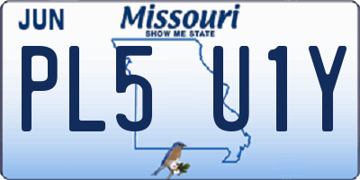 MO license plate PL5U1Y
