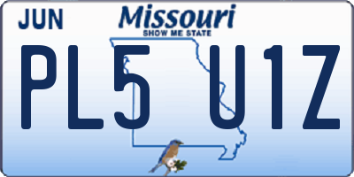 MO license plate PL5U1Z