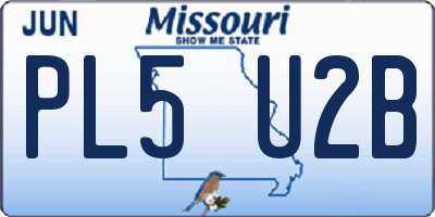 MO license plate PL5U2B