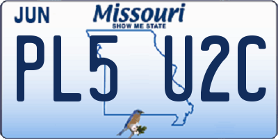 MO license plate PL5U2C