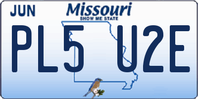 MO license plate PL5U2E