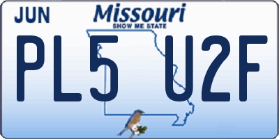 MO license plate PL5U2F