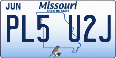 MO license plate PL5U2J