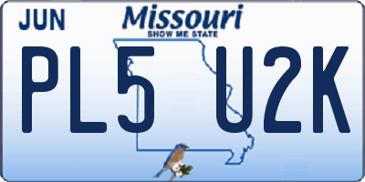 MO license plate PL5U2K