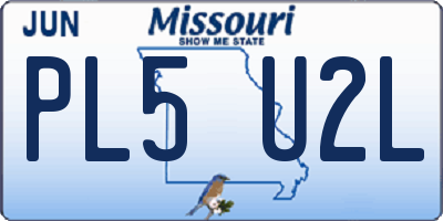 MO license plate PL5U2L