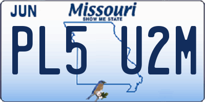 MO license plate PL5U2M