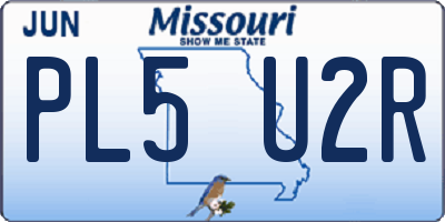 MO license plate PL5U2R