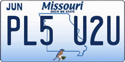 MO license plate PL5U2U