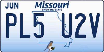 MO license plate PL5U2V