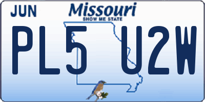 MO license plate PL5U2W