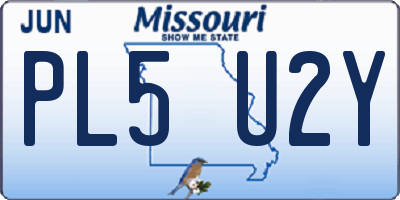 MO license plate PL5U2Y