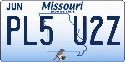 MO license plate PL5U2Z