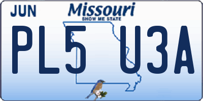 MO license plate PL5U3A