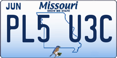 MO license plate PL5U3C