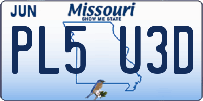 MO license plate PL5U3D