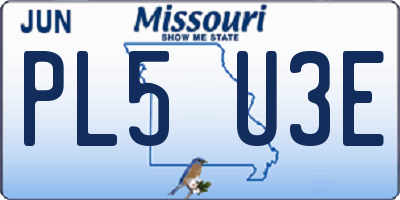 MO license plate PL5U3E
