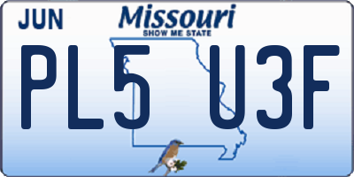 MO license plate PL5U3F