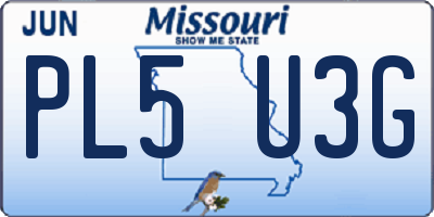 MO license plate PL5U3G