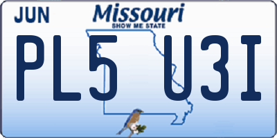 MO license plate PL5U3I