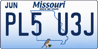 MO license plate PL5U3J