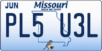 MO license plate PL5U3L