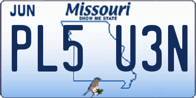 MO license plate PL5U3N