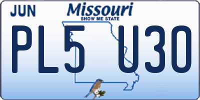 MO license plate PL5U3O