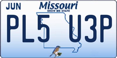 MO license plate PL5U3P