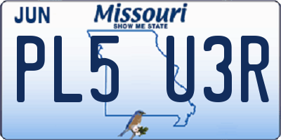 MO license plate PL5U3R