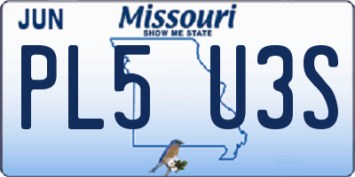 MO license plate PL5U3S