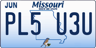 MO license plate PL5U3U