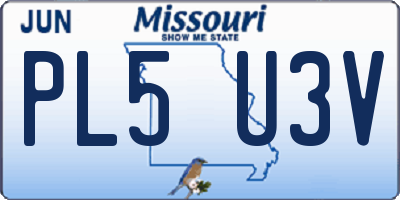 MO license plate PL5U3V