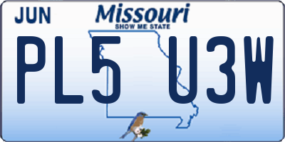 MO license plate PL5U3W