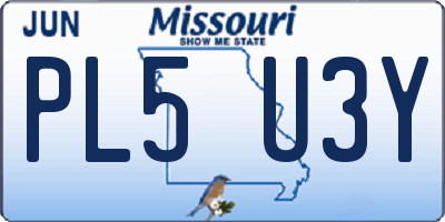 MO license plate PL5U3Y
