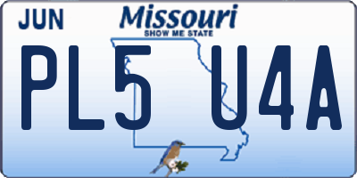 MO license plate PL5U4A
