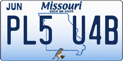 MO license plate PL5U4B