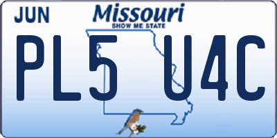 MO license plate PL5U4C