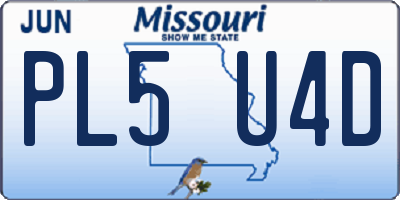 MO license plate PL5U4D