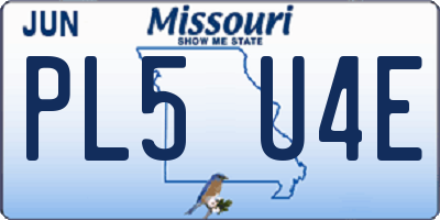 MO license plate PL5U4E
