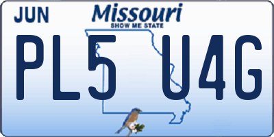 MO license plate PL5U4G