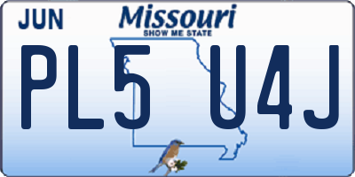 MO license plate PL5U4J