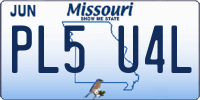 MO license plate PL5U4L