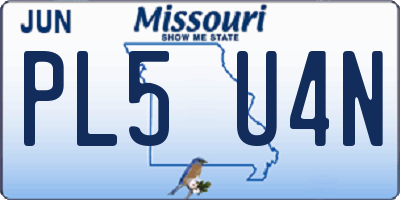 MO license plate PL5U4N
