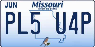 MO license plate PL5U4P