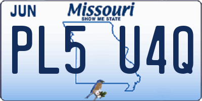 MO license plate PL5U4Q