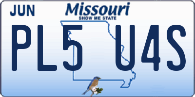 MO license plate PL5U4S